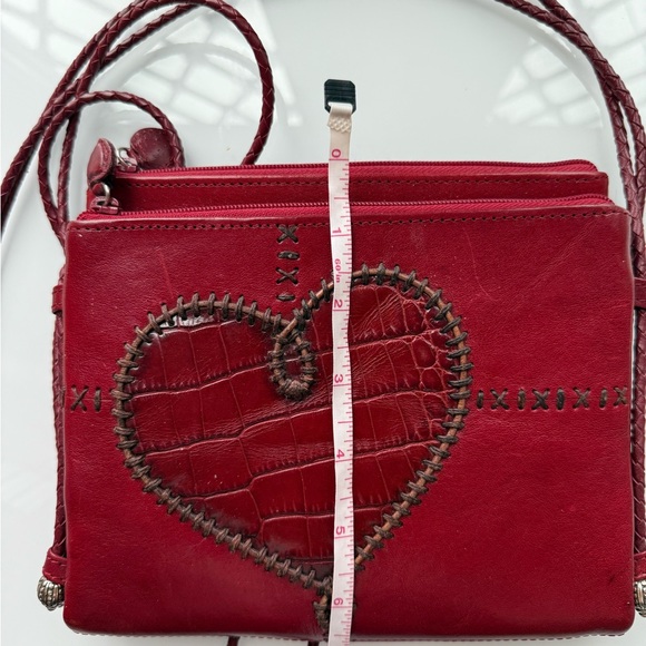 Brighton Red Crossbody Bag with Heart Design - Picture 3 of 6